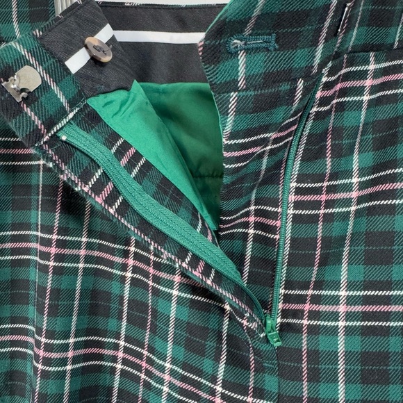 NWT Ann Taylor Size 14 Ankle Dress Pants Tartan Plaid Curvy Fit High Rise Green - Picture 5 of 8